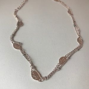 Double Layer Francesca's Rose Gold Leaf Choker